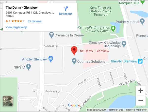the derm glenview map directions